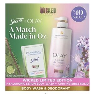 Olay x Wicked Enchanting Body Care Duo Gift Set NIB